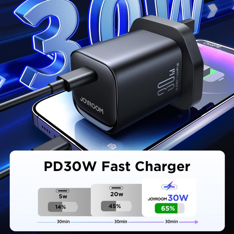 JOYROOM TCF07 30W USB-C / Type-C Fast Charger, Plug:UK Plug(Black) - USB Charger by JOYROOM | Online Shopping South Africa | PMC Jewellery