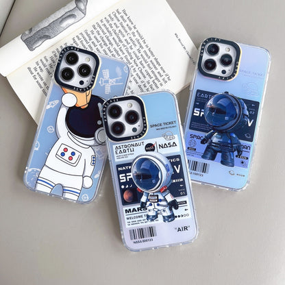 For iPhone 14 Pro Astronaut Pattern Shockproof PC Protective Phone Case(Black) - iPhone 14 Pro Cases by PMC Jewellery | Online Shopping South Africa | PMC Jewellery