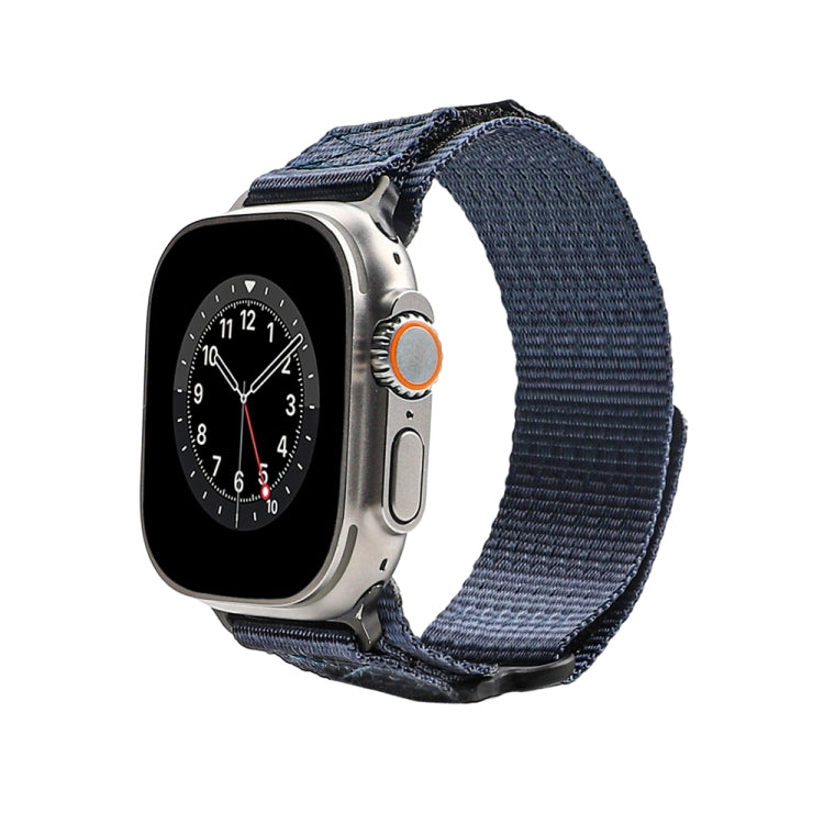 Nylon Two Section Watch Band For Apple Watch 8 41mm(Blue) - Watch Bands by PMC Jewellery | Online Shopping South Africa | PMC Jewellery