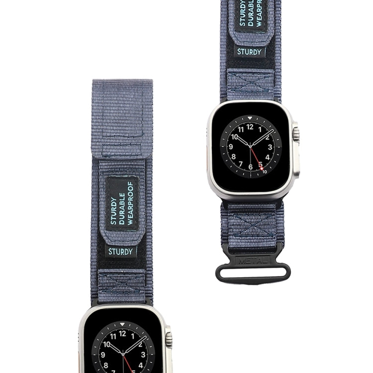 Nylon Two Section Watch Band For Apple Watch 8 41mm(Blue) - Watch Bands by PMC Jewellery | Online Shopping South Africa | PMC Jewellery