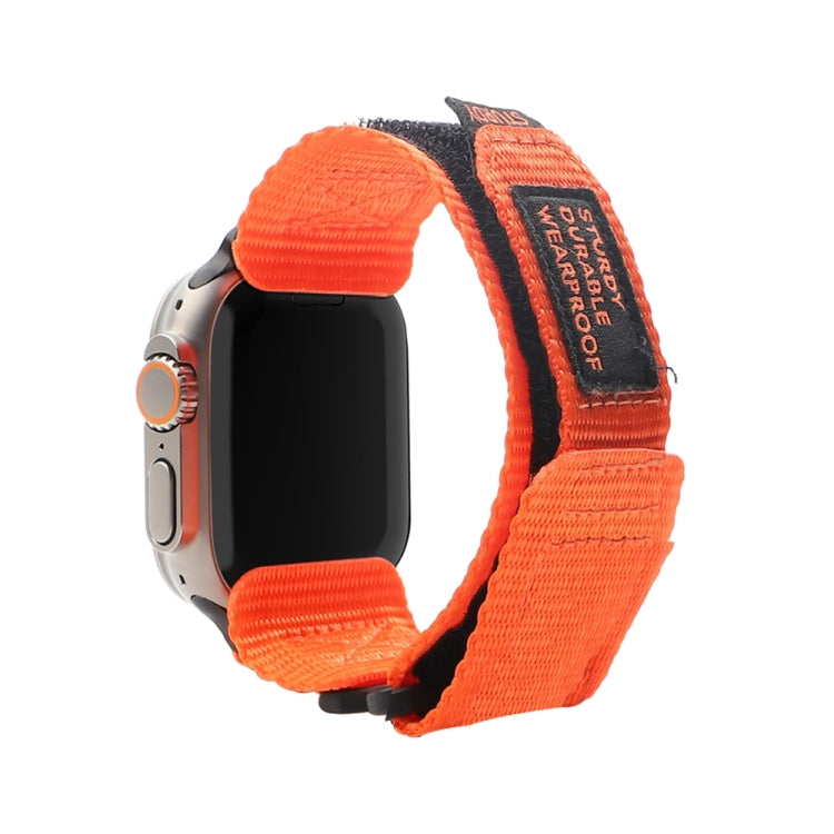 Nylon Two Section Watch Band For Apple Watch 8 45mm(Orange) - Watch Bands by PMC Jewellery | Online Shopping South Africa | PMC Jewellery