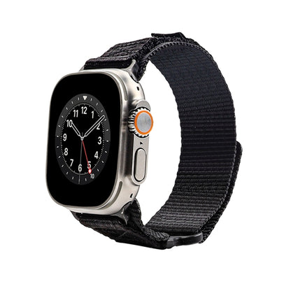 Nylon Two Section Watch Band For Apple Watch 7 41mm(Black) - Watch Bands by PMC Jewellery | Online Shopping South Africa | PMC Jewellery