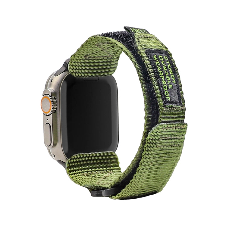 Nylon Two Section Watch Band For Apple Watch 7 45mm(Dark Green) - Watch Bands by PMC Jewellery | Online Shopping South Africa | PMC Jewellery