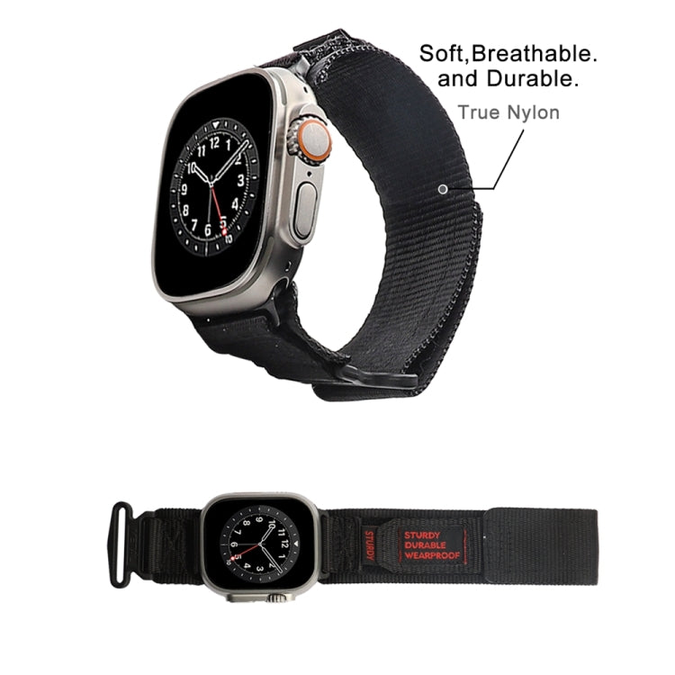 Nylon Two Section Watch Band For Apple Watch SE 44mm(Black) - Watch Bands by PMC Jewellery | Online Shopping South Africa | PMC Jewellery