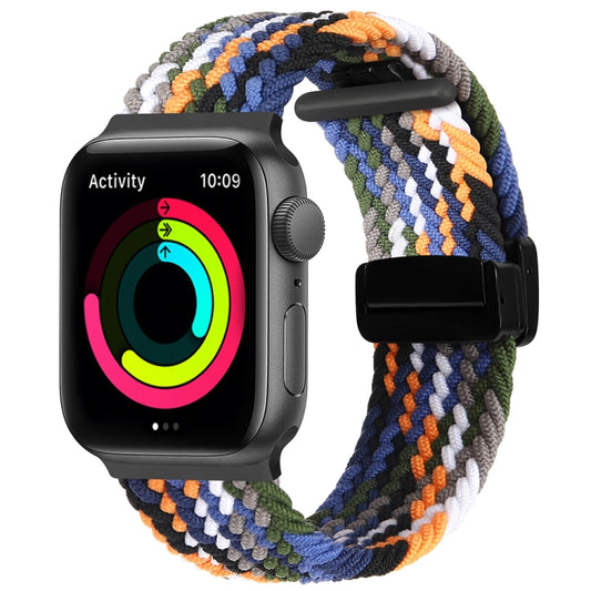 Magnetic Fold Clasp Woven Watch Band For Apple Watch SE 2022 40mm(Denim Color) - Watch Bands by PMC Jewellery | Online Shopping South Africa | PMC Jewellery