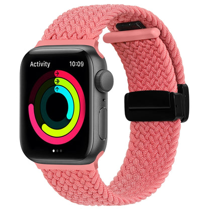 Magnetic Fold Clasp Woven Watch Band For Apple Watch SE 40mm(Pink) - Watch Bands by PMC Jewellery | Online Shopping South Africa | PMC Jewellery