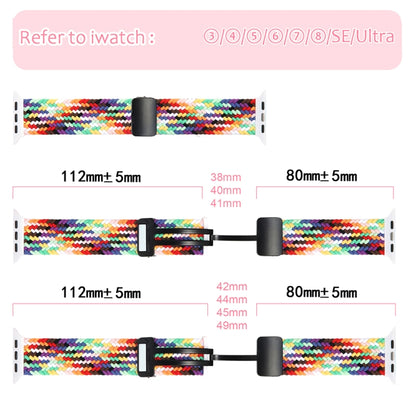 Magnetic Fold Clasp Woven Watch Band For Apple Watch 4 44mm(Rainbow Color) - Watch Bands by PMC Jewellery | Online Shopping South Africa | PMC Jewellery