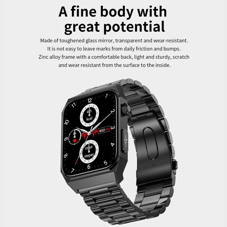 E530 1.91 inch IP68 Waterproof Steel Band Smart Watch Supports ECG / Non-invasive Blood Sugar(Black) - Smart Watches by PMC Jewellery | Online Shopping South Africa | PMC Jewellery