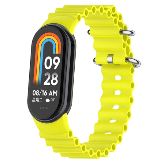 For Xiaomi Mi Band 8 Ocean Silicone Watch Band(Bright Yellow) - Watch Bands by PMC Jewellery | Online Shopping South Africa | PMC Jewellery