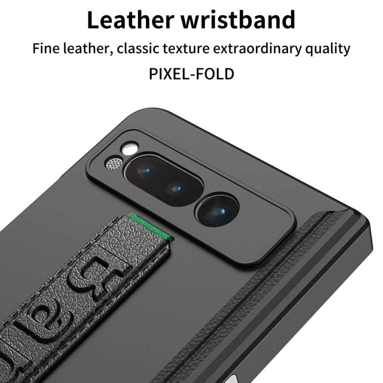 For Google Pixel Fold GKK Integrated Fold Hinge Full Coverage Phone Case with Wrist Strap(Blue) - Google Cases by GKK | Online Shopping South Africa | PMC Jewellery