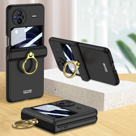 For vivo X Flip GKK Hinged Flip Phone Case with Ring Holder(Black) - vivo Cases by GKK | Online Shopping South Africa | PMC Jewellery