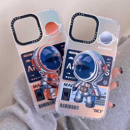 For iPhone 12 Pro Max Mechanical Astronaut Pattern TPU Phone Case(Blue) - iPhone 12 Pro Max Cases by PMC Jewellery | Online Shopping South Africa | PMC Jewellery