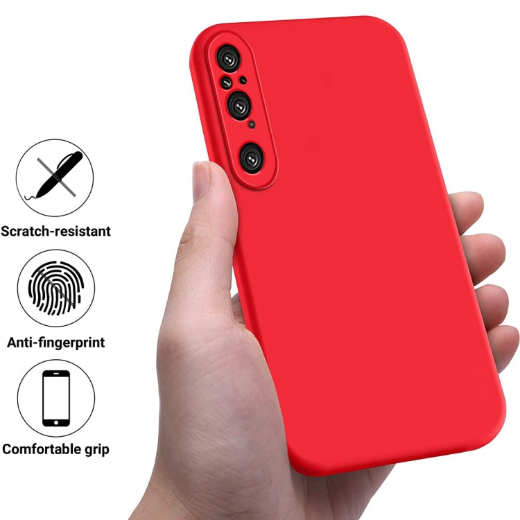 For Sony Xperia 1 V Pure Color Liquid Silicone Shockproof Phone Case(Red) - Sony Cases by PMC Jewellery | Online Shopping South Africa | PMC Jewellery