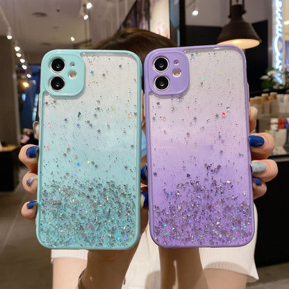 For iPhone 14 Pro Max Starry Gradient Glitter Powder TPU Phone Case(Purple) - iPhone 14 Pro Max Cases by PMC Jewellery | Online Shopping South Africa | PMC Jewellery