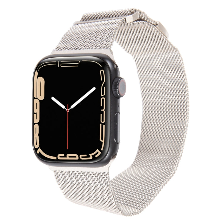 For Apple Watch 8 41mm Milanese Metal Magnetic Watch Band(Starlight) - Watch Bands by PMC Jewellery | Online Shopping South Africa | PMC Jewellery