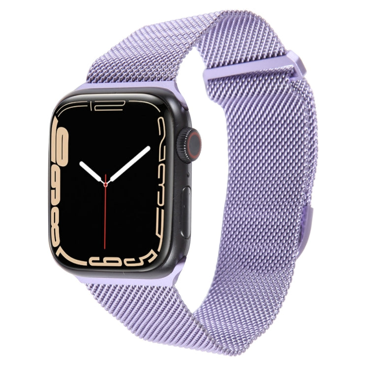 For Apple Watch 8 45mm Milanese Metal Magnetic Watch Band(Lavender Purple) - Watch Bands by PMC Jewellery | Online Shopping South Africa | PMC Jewellery