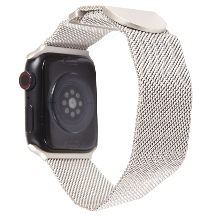 For Apple Watch 7 45mm Milanese Metal Magnetic Watch Band(Starlight) - Watch Bands by PMC Jewellery | Online Shopping South Africa | PMC Jewellery