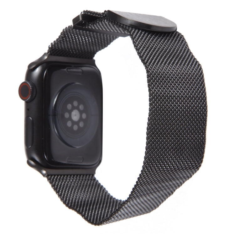 For Apple Watch SE 40mm Milanese Metal Magnetic Watch Band(Black) - Watch Bands by PMC Jewellery | Online Shopping South Africa | PMC Jewellery