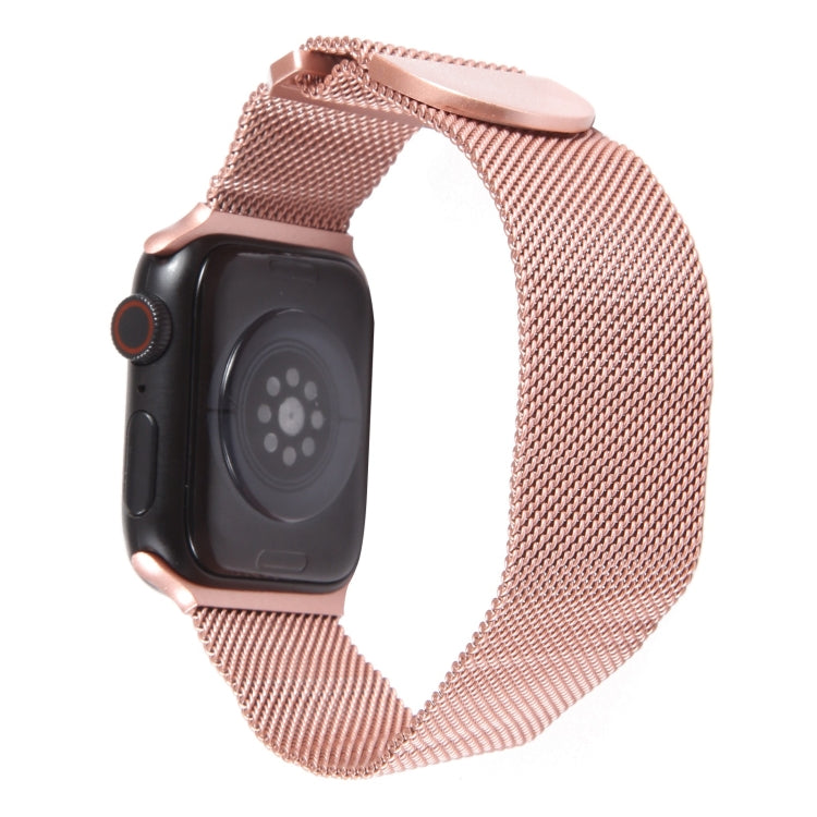 For Apple Watch 4 44mm Milanese Metal Magnetic Watch Band(Pink) - Watch Bands by PMC Jewellery | Online Shopping South Africa | PMC Jewellery