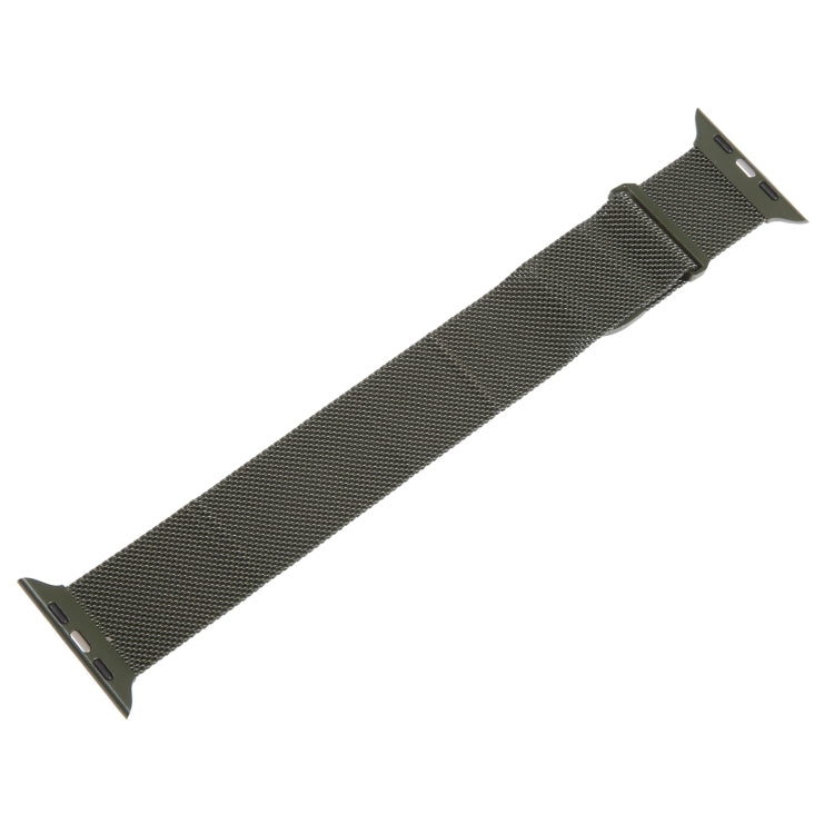 For Apple Watch 3 38mm Milanese Metal Magnetic Watch Band(Army Green) - Watch Bands by PMC Jewellery | Online Shopping South Africa | PMC Jewellery