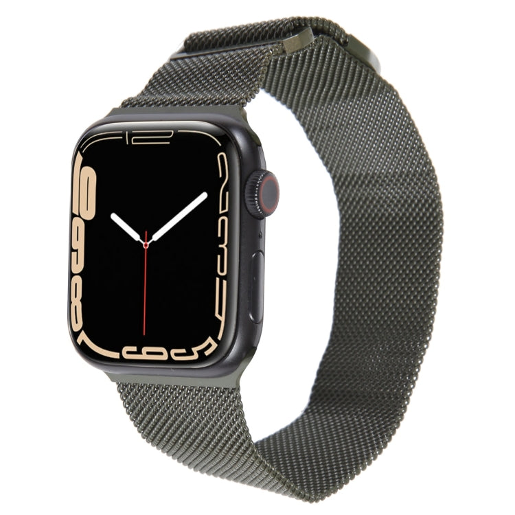 For Apple Watch 3 38mm Milanese Metal Magnetic Watch Band(Army Green) - Watch Bands by PMC Jewellery | Online Shopping South Africa | PMC Jewellery