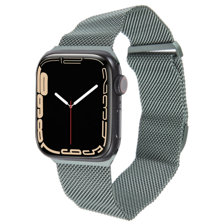 For Apple Watch 3 38mm Milanese Metal Magnetic Watch Band(Pine Green) - Watch Bands by PMC Jewellery | Online Shopping South Africa | PMC Jewellery