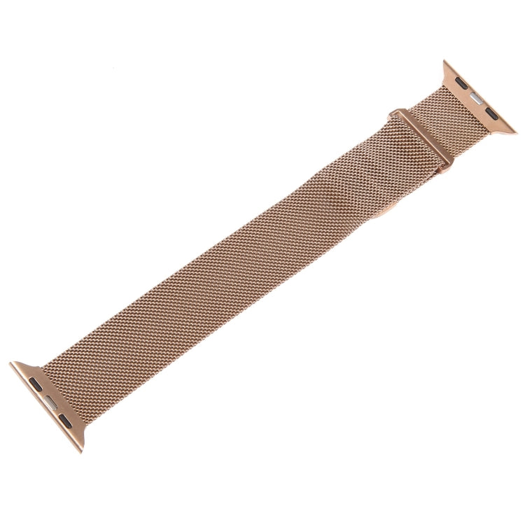 For Apple Watch 3 42mm Milanese Metal Magnetic Watch Band(Rose Gold) - Watch Bands by PMC Jewellery | Online Shopping South Africa | PMC Jewellery