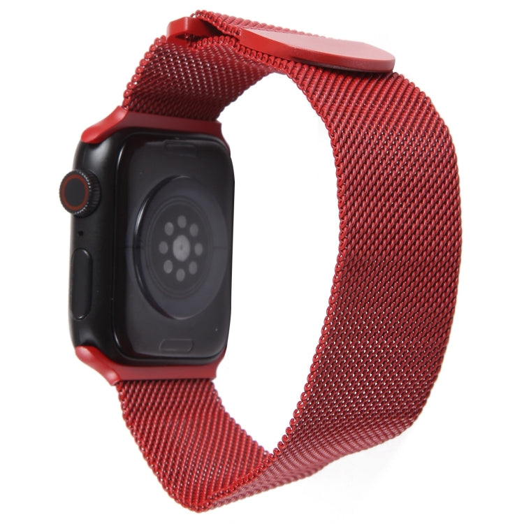 For Apple Watch 2 42mm Milanese Metal Magnetic Watch Band(Red) - Watch Bands by PMC Jewellery | Online Shopping South Africa | PMC Jewellery