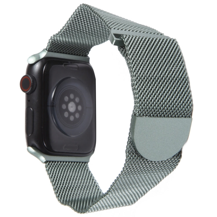 For Apple Watch 38mm Milanese Metal Magnetic Watch Band(Pine Green) - Watch Bands by PMC Jewellery | Online Shopping South Africa | PMC Jewellery