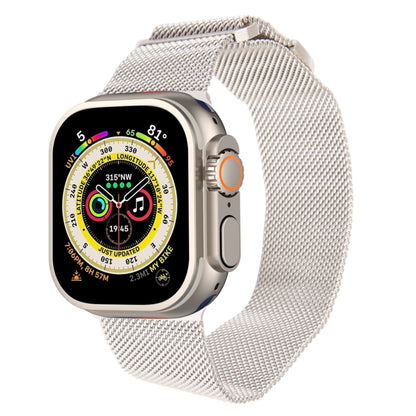 For Apple Watch 9 41mm Milanese Metal Magnetic Watch Band(Starlight) - Watch Bands by PMC Jewellery | Online Shopping South Africa | PMC Jewellery