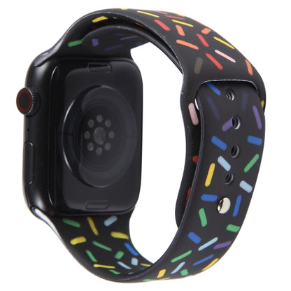 Rainbow Raindrops Silicone Watch Band For Apple Watch Ultra 49mm(Black) - Watch Bands by PMC Jewellery | Online Shopping South Africa | PMC Jewellery