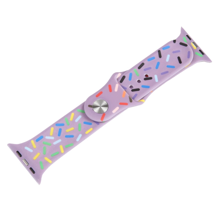 Rainbow Raindrops Silicone Watch Band For Apple Watch 7 45mm(Light Purple) - Watch Bands by PMC TechLife | Online Shopping South Africa | PMC TechLife