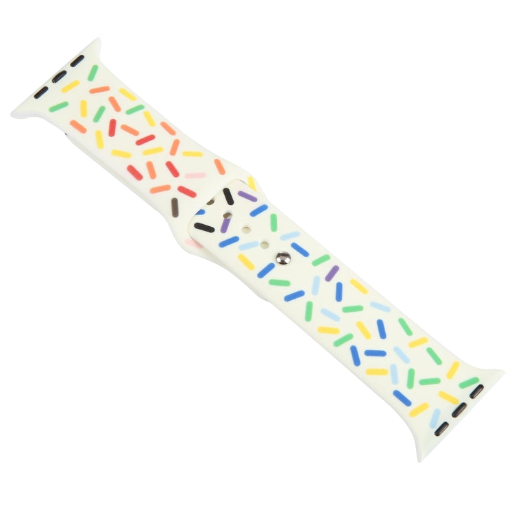 Rainbow Raindrops Silicone Watch Band For Apple Watch SE 40mm(Beige) - Watch Bands by PMC TechLife | Online Shopping South Africa | PMC TechLife