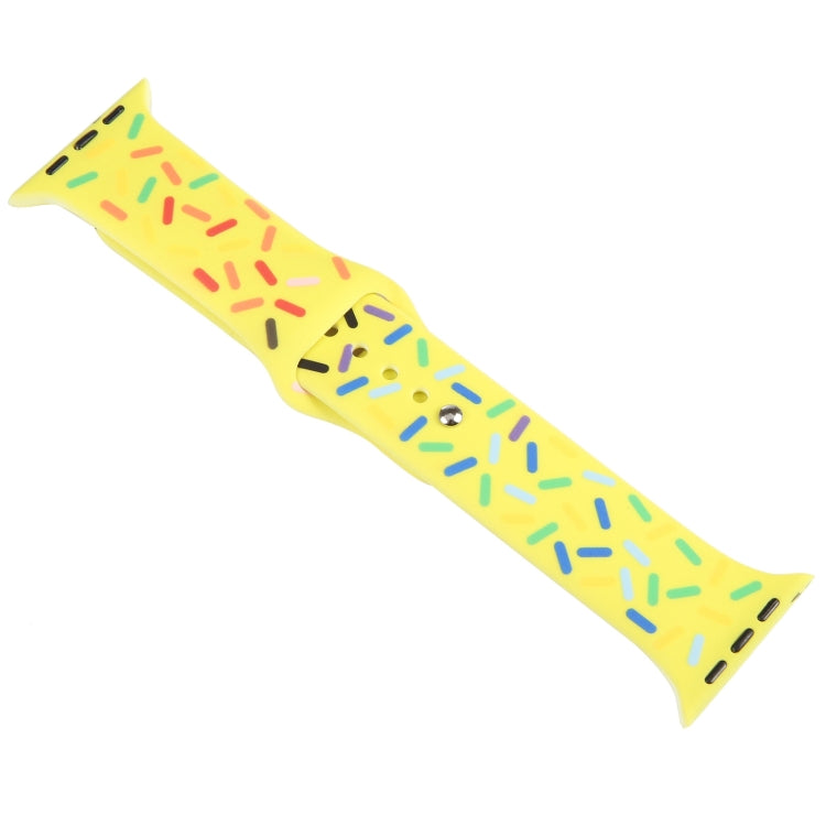Rainbow Raindrops Silicone Watch Band For Apple Watch SE 44mm(Yellow) - Watch Bands by PMC TechLife | Online Shopping South Africa | PMC TechLife