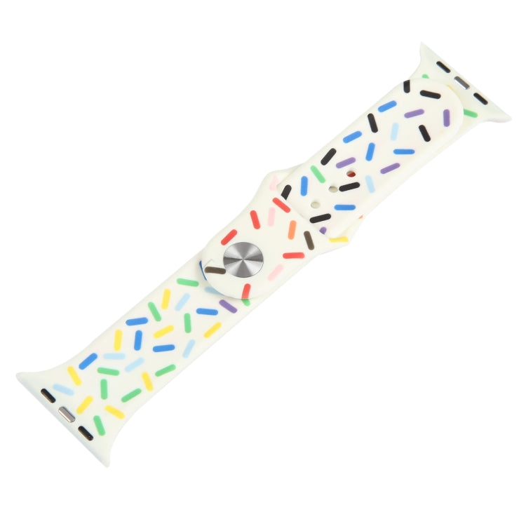 Rainbow Raindrops Silicone Watch Band For Apple Watch SE 44mm(Beige) - Watch Bands by PMC TechLife | Online Shopping South Africa | PMC TechLife