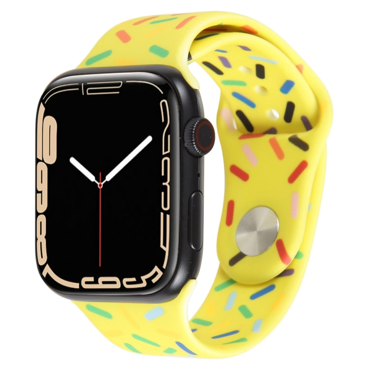 Rainbow Raindrops Silicone Watch Band For Apple Watch 6 40mm(Yellow) - Watch Bands by PMC TechLife | Online Shopping South Africa | PMC TechLife