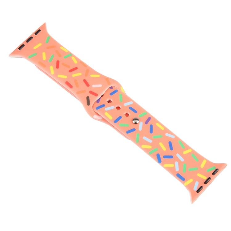 Rainbow Raindrops Silicone Watch Band For Apple Watch 6 40mm(Orange) - Watch Bands by PMC TechLife | Online Shopping South Africa | PMC TechLife