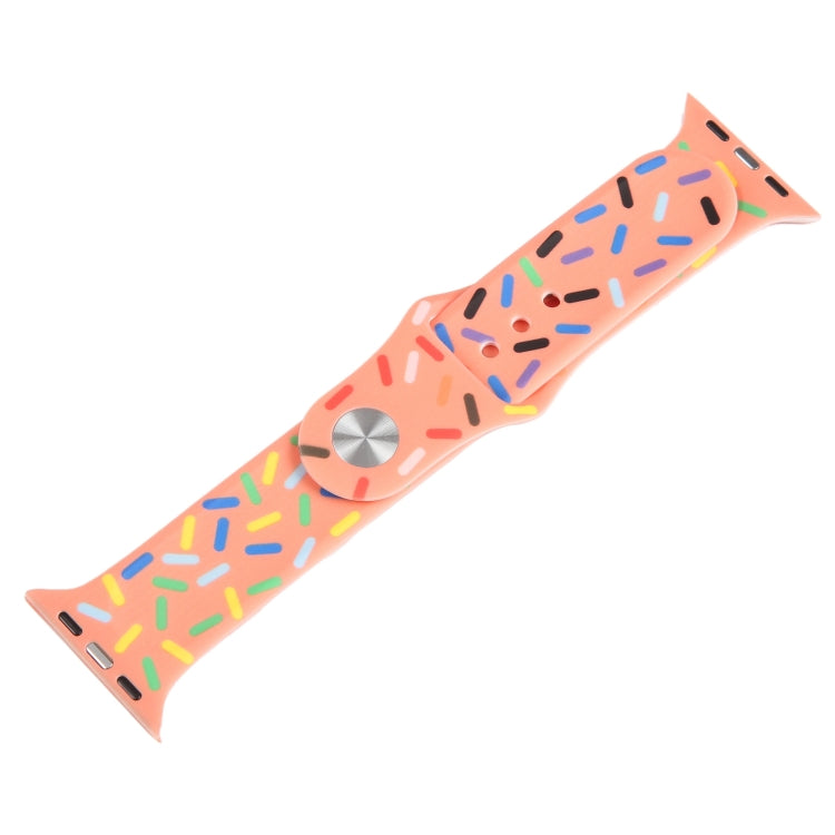 Rainbow Raindrops Silicone Watch Band For Apple Watch 6 40mm(Orange) - Watch Bands by PMC TechLife | Online Shopping South Africa | PMC TechLife