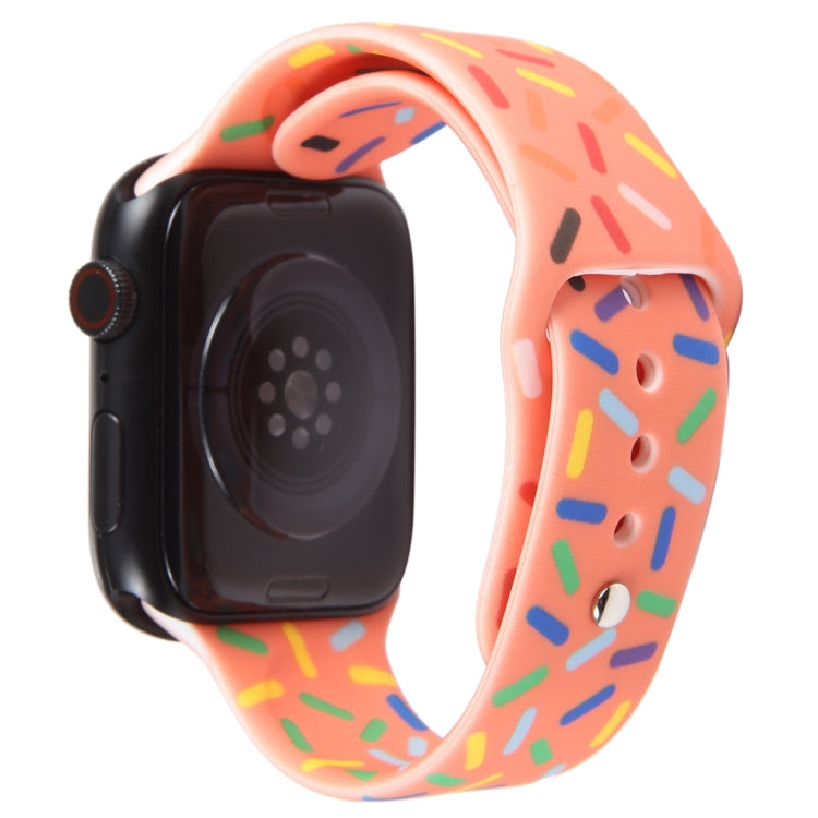 Rainbow Raindrops Silicone Watch Band For Apple Watch 6 40mm(Orange) - Watch Bands by PMC TechLife | Online Shopping South Africa | PMC TechLife