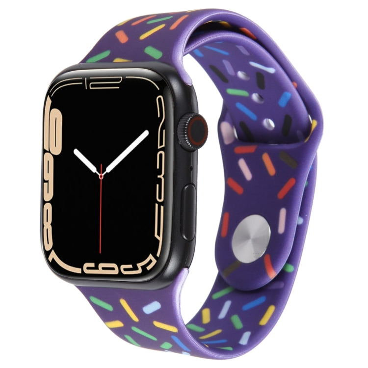 Rainbow Raindrops Silicone Watch Band For Apple Watch 6 44mm(Dark Purple) - Watch Bands by PMC Jewellery | Online Shopping South Africa | PMC Jewellery