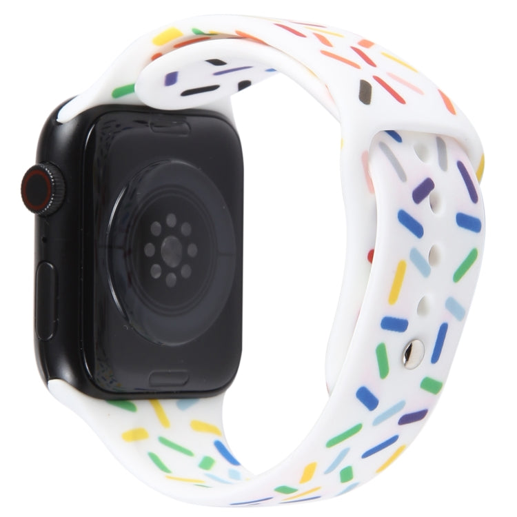 Rainbow Raindrops Silicone Watch Band For Apple Watch 5 40mm(White) - Watch Bands by PMC TechLife | Online Shopping South Africa | PMC TechLife