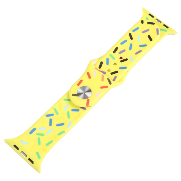 Rainbow Raindrops Silicone Watch Band For Apple Watch 5 44mm(Yellow) - Watch Bands by PMC TechLife | Online Shopping South Africa | PMC TechLife
