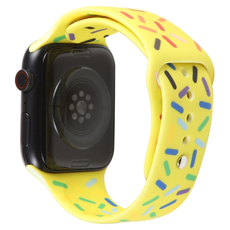 Rainbow Raindrops Silicone Watch Band For Apple Watch 5 44mm(Yellow) - Watch Bands by PMC TechLife | Online Shopping South Africa | PMC TechLife