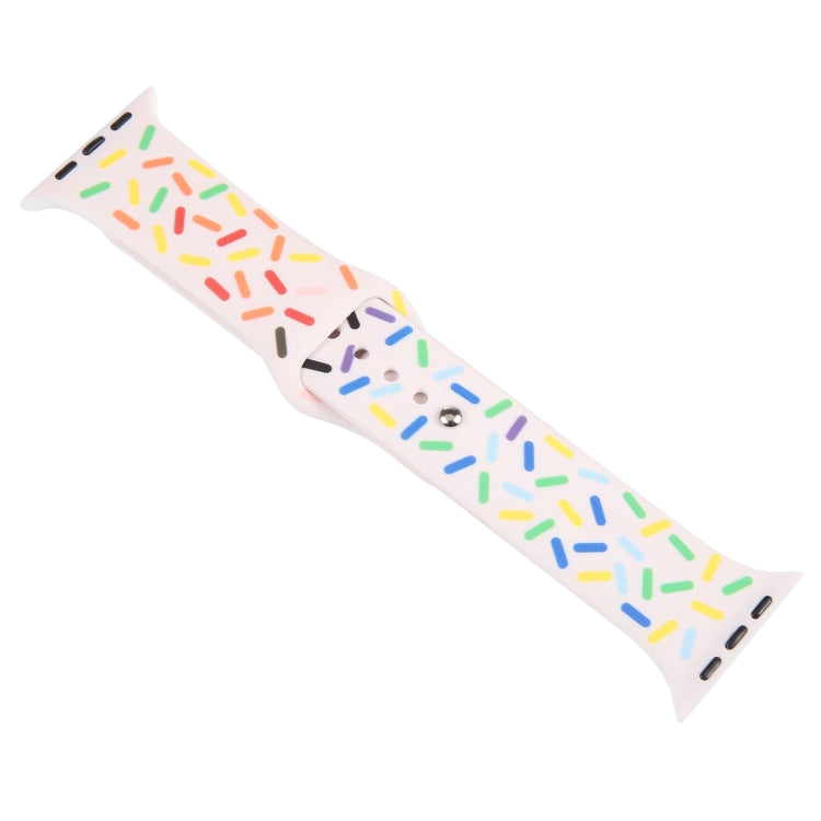 Rainbow Raindrops Silicone Watch Band For Apple Watch 2 42mm(Pink) - Watch Bands by PMC TechLife | Online Shopping South Africa | PMC TechLife