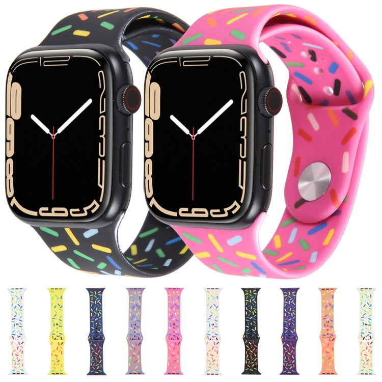 Rainbow Raindrops Silicone Watch Band For Apple Watch 5 44mm(Pink) - Watch Bands by PMC TechLife | Online Shopping South Africa | PMC TechLife