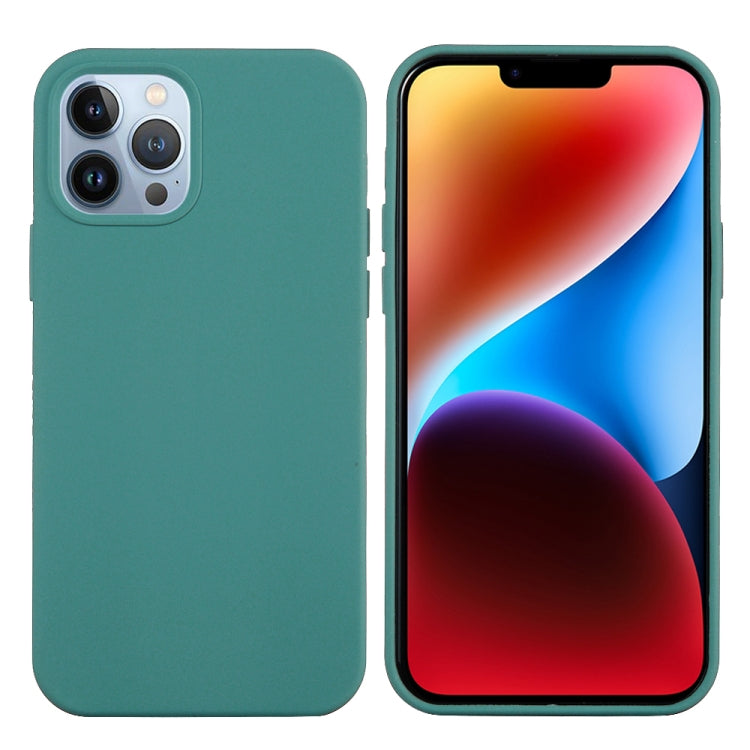 For iPhone 15 Pro Solid Color Silicone Phone Case(Pine Needle Green) - iPhone 15 Pro Cases by PMC Jewellery | Online Shopping South Africa | PMC Jewellery