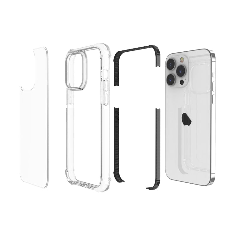 For iPhone 15 Pro Four-corner Shockproof TPU + Acrylic Phone Case(Black + Transparent) - iPhone 15 Pro Cases by PMC Jewellery | Online Shopping South Africa | PMC Jewellery