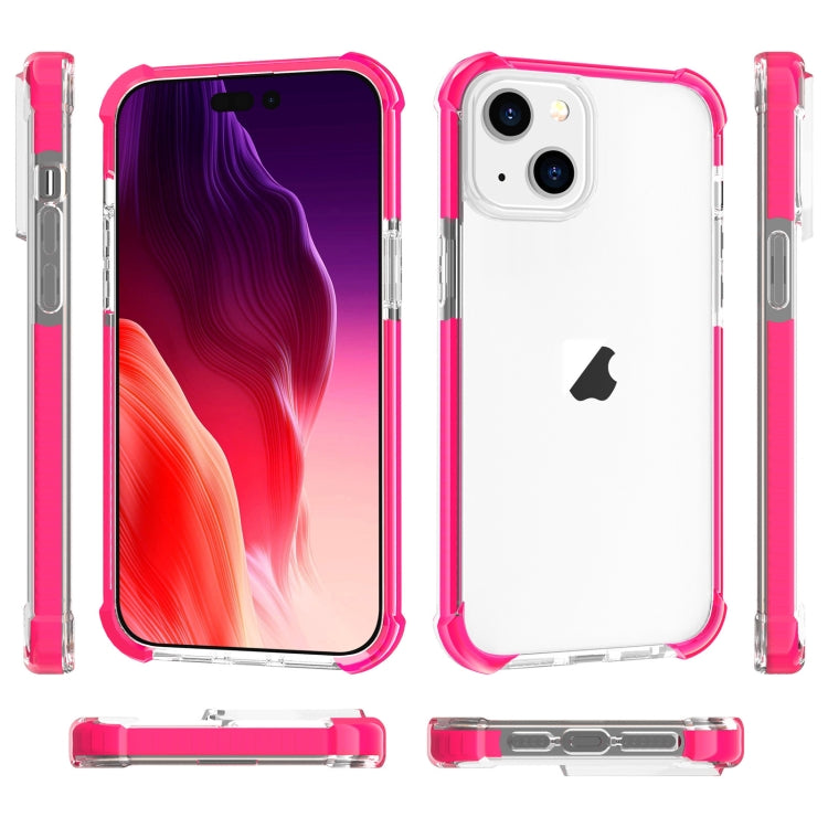 For iPhone 15 Four-corner Shockproof TPU Hybrid Acrylic Phone Case(Pink) - iPhone 15 Cases by PMC TechLife | Online Shopping South Africa | PMC TechLife | Buy Now Pay Later Mobicred