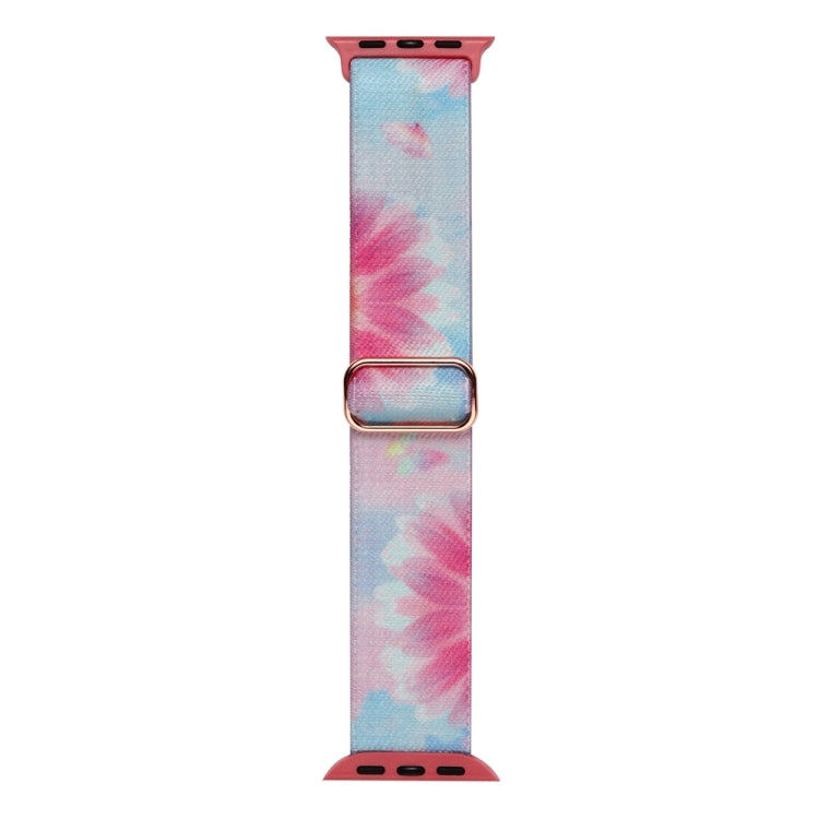 For Apple Watch SE 44mm Painted Pattern Nylon Replacement Watch Band(Flower Butterfly) - Watch Bands by PMC TechLife | Online Shopping South Africa | PMC TechLife