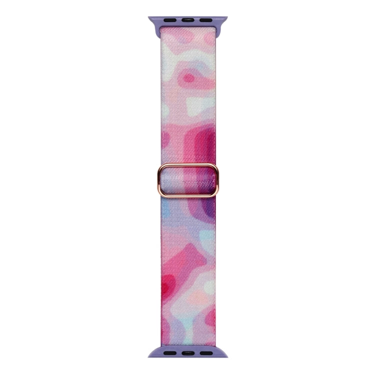 For Apple Watch 6 40mm Painted Pattern Nylon Replacement Watch Band(Ladder Purple Blue) - Watch Bands by PMC TechLife | Online Shopping South Africa | PMC TechLife